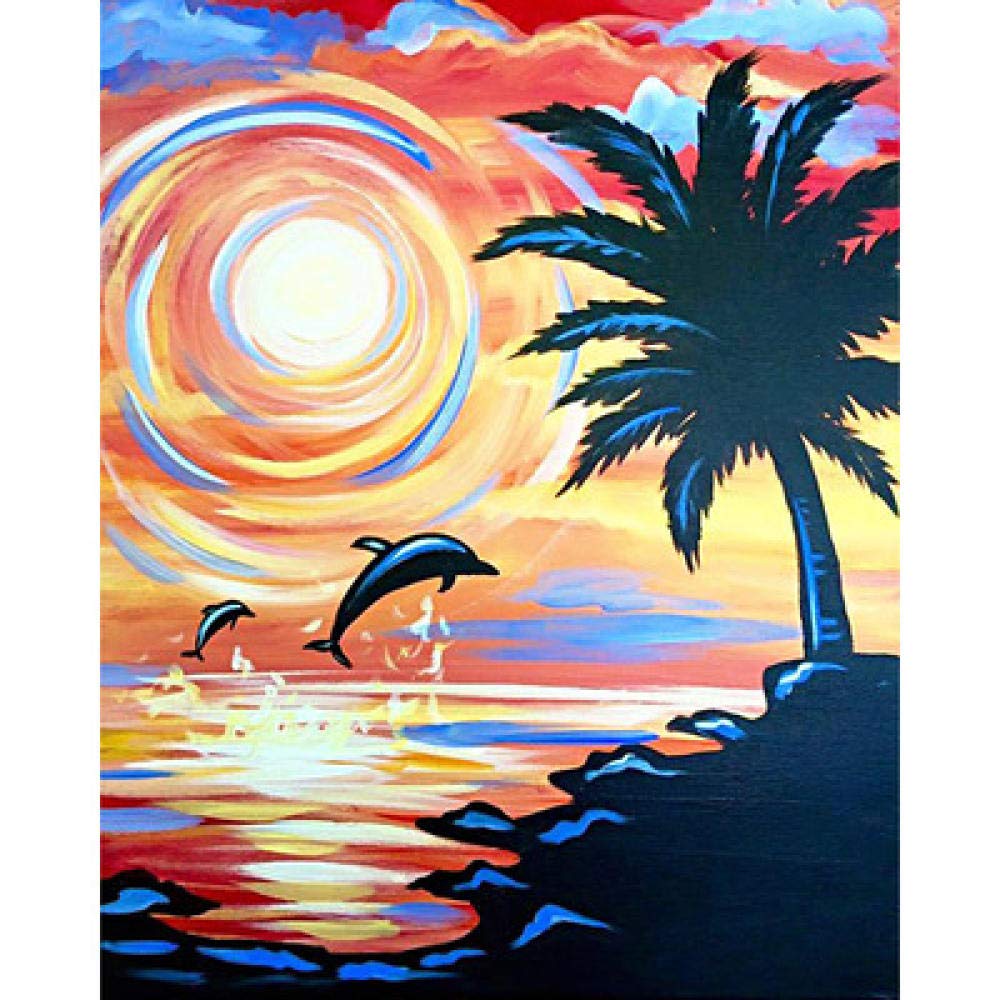 Diamond painting 5D complet dauphin loisir créatif adulte kit broderie point de croix