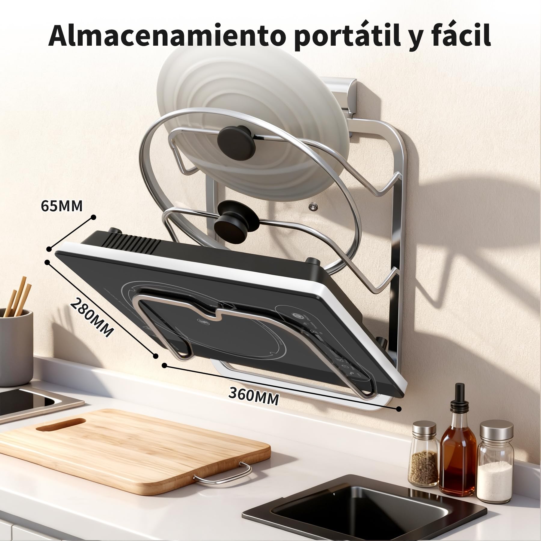 VBGK vitro portatil 1 fuego，220V 2000W placa vitroceramica con control táctil LED, 10 niveles de potencia, temporizador de 4 horas, bloqueo de seguridad y protección contra sobrecalentamiento.