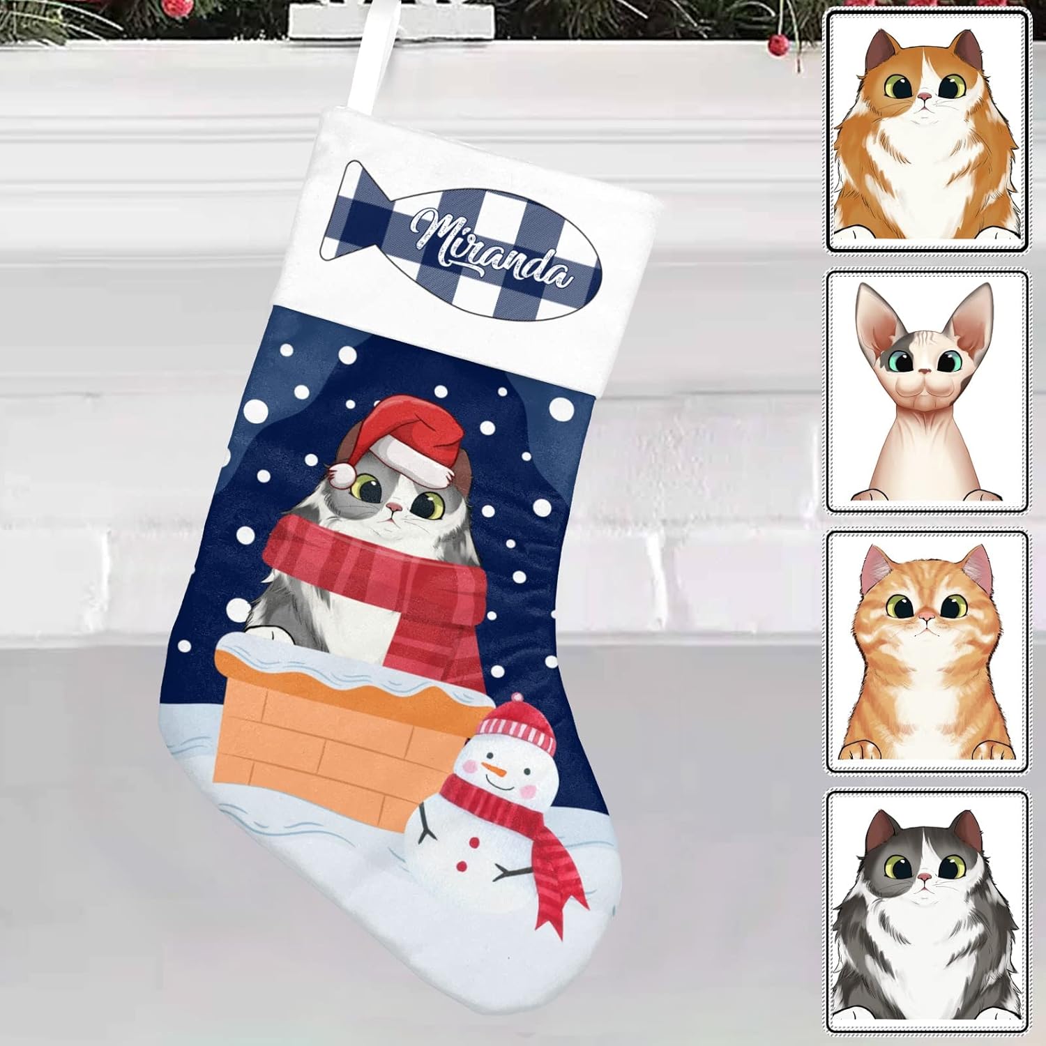Personalized Dogs & Cats Christmas Stocking with Name