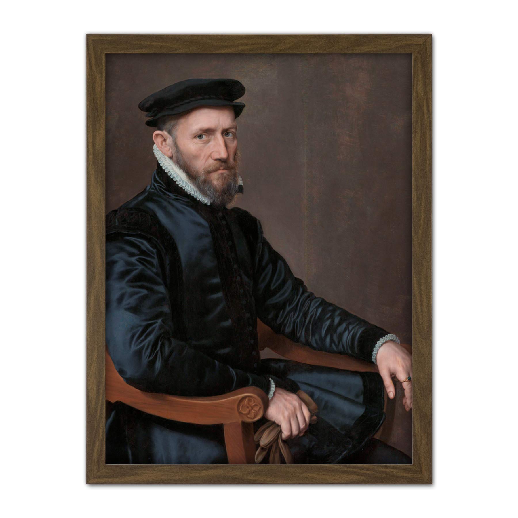 Artery8 Anthonis Mor Portraits Sir Thomas Gresham Painting Artwork Framed Wall Art Print 18X24 Inch