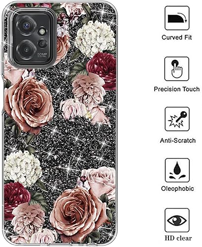 Miniatura 2 de Funda para Motorola Moto G Power 5G 2023, funda Moto G Power 5G, DDTZKC Protector de vidrio templado con patrón lustre de doble capa brillante