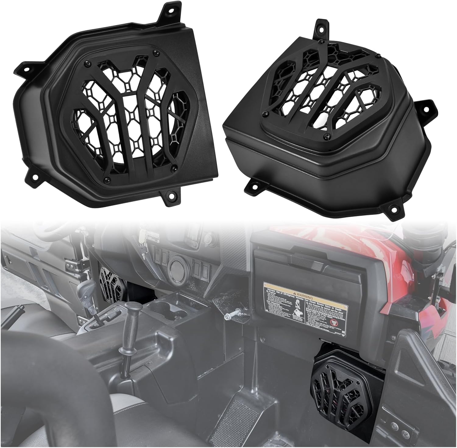 6.5" Under Dash Speaker Pods for 2016+ Kawasaki Teryx 800, Under Dashboard 6.5in Speaker Enclosures Holders Brackets for Kawasaki Teryx / Teryx4 2016-2025 Accessories (1 Pair)