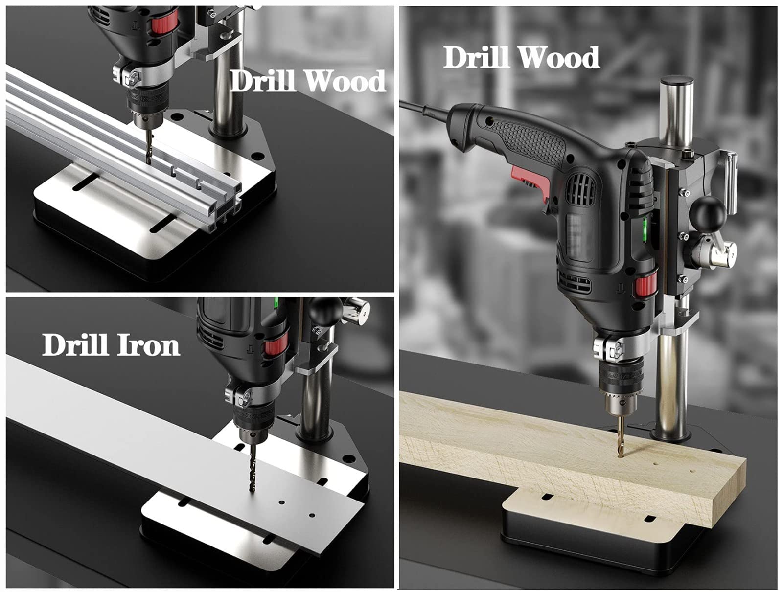 Support Perceuse Colonne, Support De Perceuse D'établi, Travail Du Bois Etablie Bricolage Aluminium Workstation pour Percer, Couper A