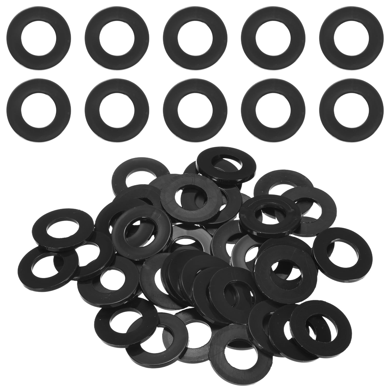 M METERXITY 40-Pack M12 Nylon Flat Washers 12mm ID 24mm OD 2mm Thick Round Plastic Plain Washer Fastener Sealing Spacer Gasket Ring for Household/Commercial [Black]