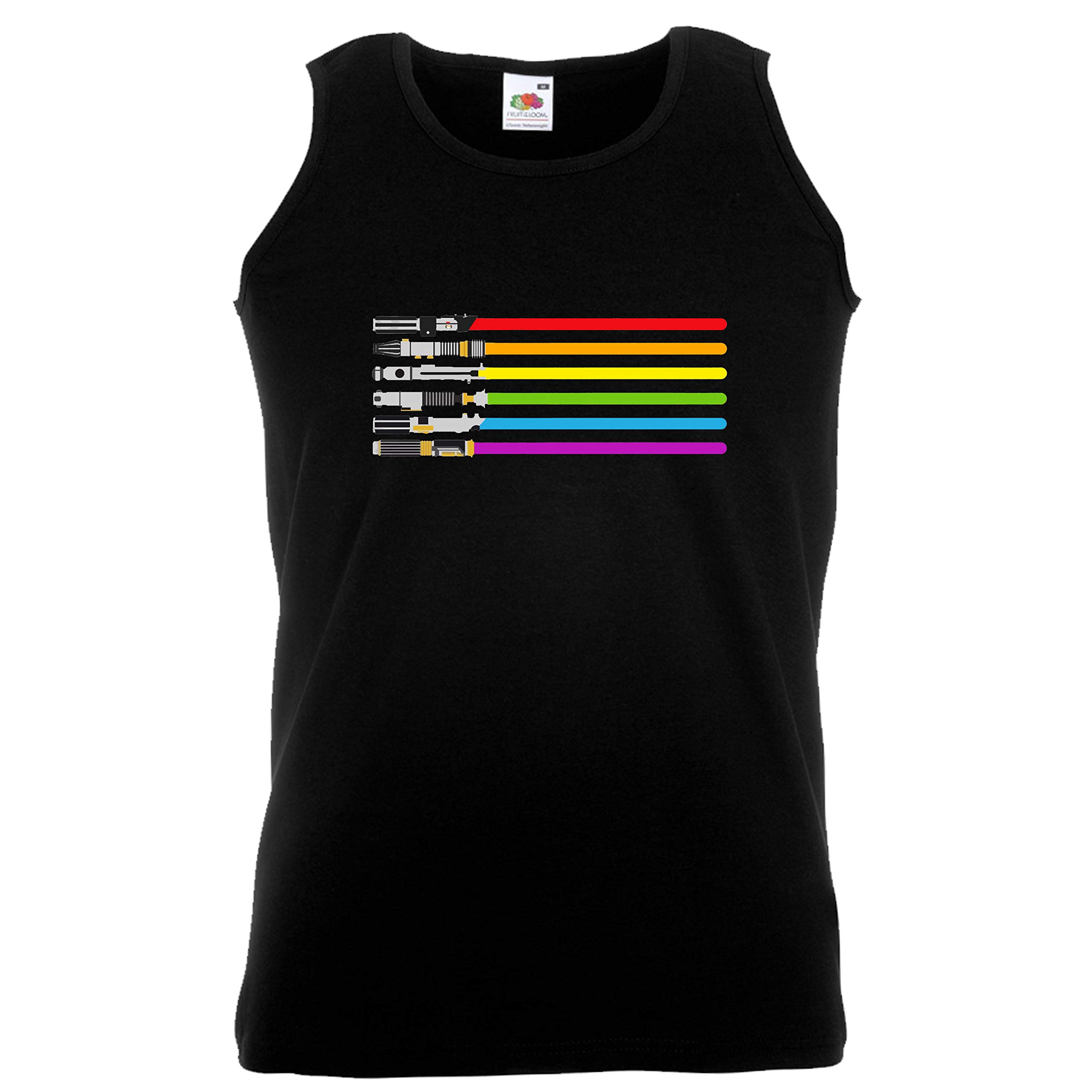 Viper Black Lgbt Rainbow Lightsabers Gay Pride Scifi Flag Vest (, M)