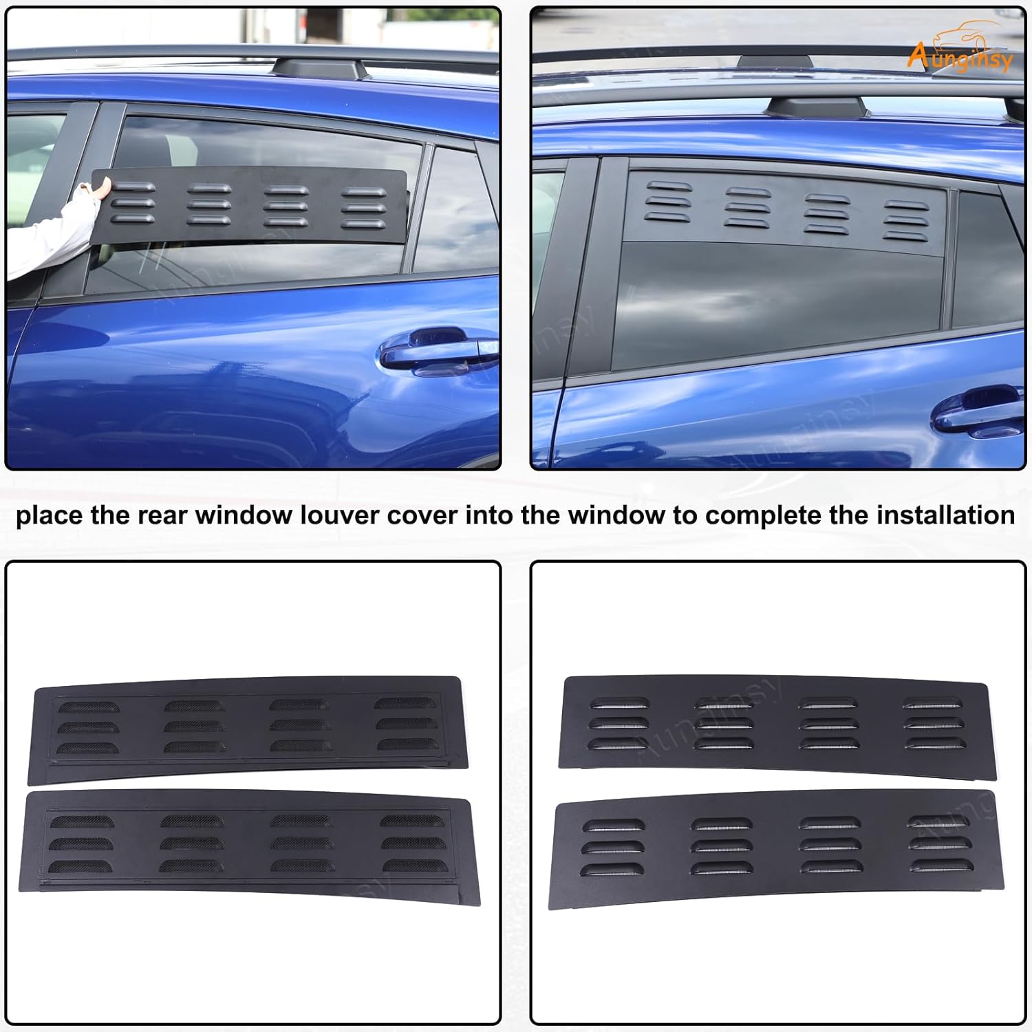 Aunginsy Aluminum Rear Side Window Louvers Air Vent Cover Compatible with Subaru Crosstrek 2024 2025 Rear Side Window Louvers Sun Shade Cover Wind Vent Air Deflector Decoration Exterior Accessories