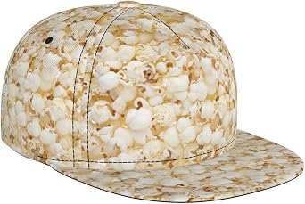 Funny Food Pattern Baseball Cap for Men Women, Fashion Flat Bill Hats Adjustable Snapback Hat Trucker Hat