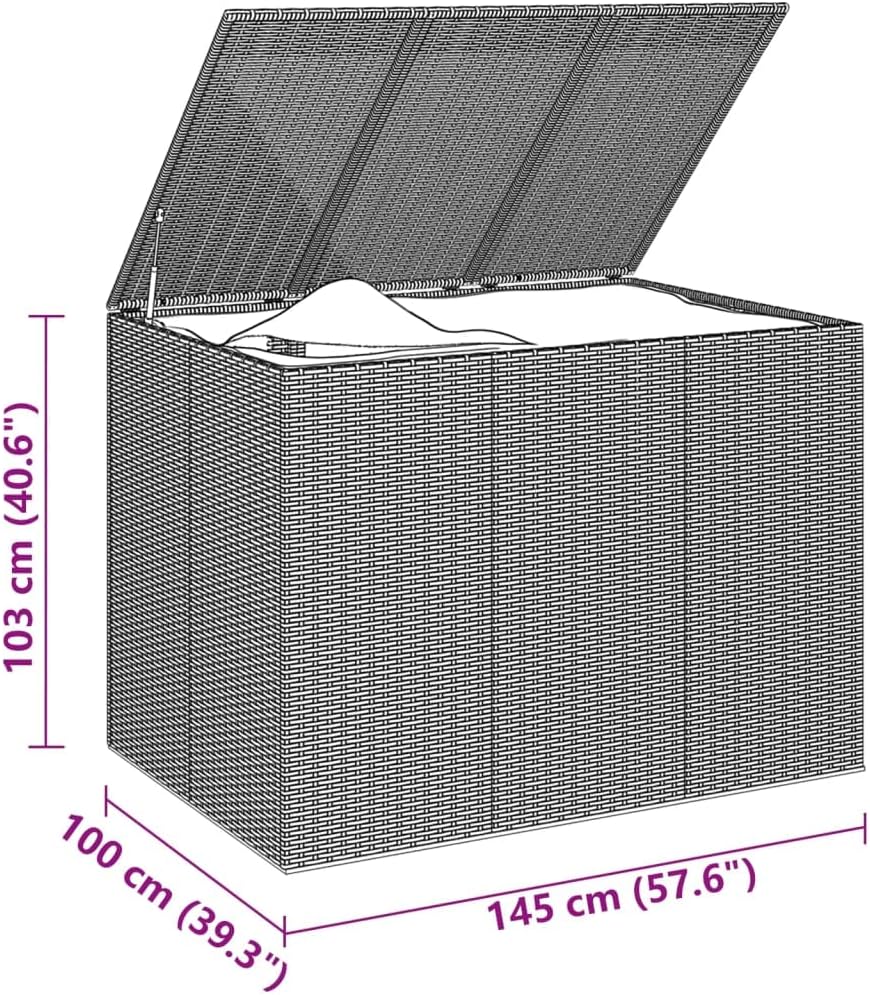 Cushion Box Black PE Rattan Outdoor Furniture Storage Boxes