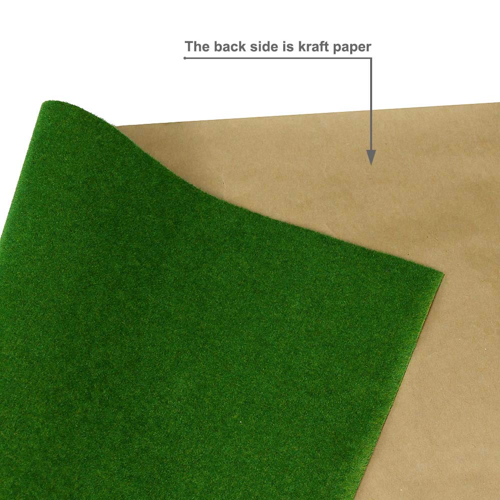 Evemodel Tapis d'herbe miniature 1 m x 2,5 m - Tapis de gazon artificiel miniature pour trace, paysages miniatures (vert foncé)