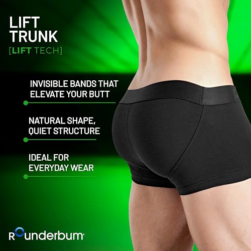 Rounderbum Herren-Unterwäsche – Lift-Jockstrap | Jockstraps für Herren – Jock Brief | Push-Up-Effekt – Po-Lifting Shapewear, Schwarze Lift-Unterhose, X-Large - 3