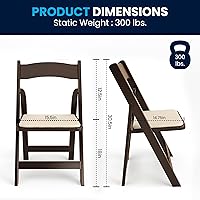 Vista 2 de Flash Furniture 2 Pack HERCULES Series Silla plegable de madera Fruitwood con asiento acolchado de vinilo