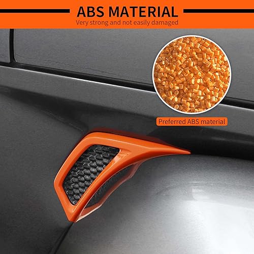 Miniatura 17 de Voodonala Para Jeep JL Lateral Aire Acondicionado Salida Decoración Decoración Trim para Jeep Wrangler JL JLU Gladiator JT 4xe, ABS Rojo