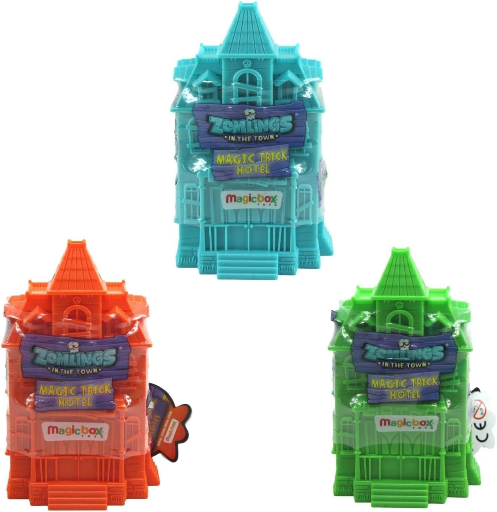 3x Zomlings Magic Trick Hotel (incl 3 Hotels + 6 Random Glow In The Dark Zomlings)