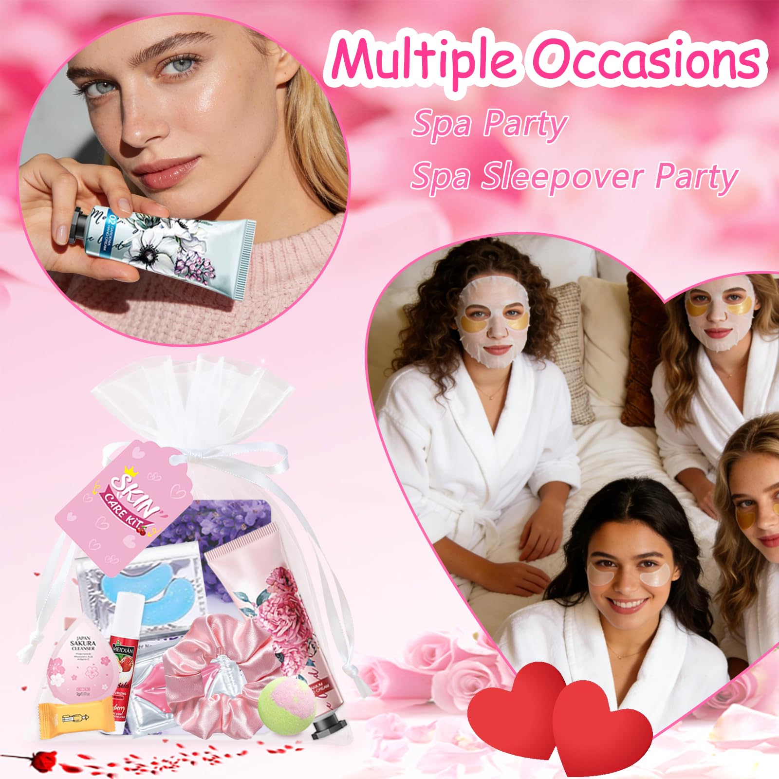 132-Piece Spa Party Supplies Kit with Skincare Favors