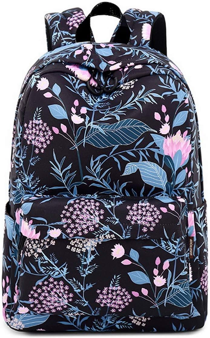 Acmebon Waterproof Stylish School Backpack for Teen Girl Roomy Backpack Purse for Women Flower