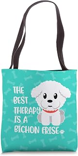 The Best Therapy is a Bichon Frise Dog Tote Bag
