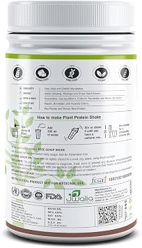 MYHERBS Plant Protein Powder | Pea and Brown Rice Protein Powder | Vegan High Protein Powder | 27 gm Protien,21 Vital,6 gm BCCAs | Sugar Free | for Men and Women | Chocolate Flavour (1 Kg)