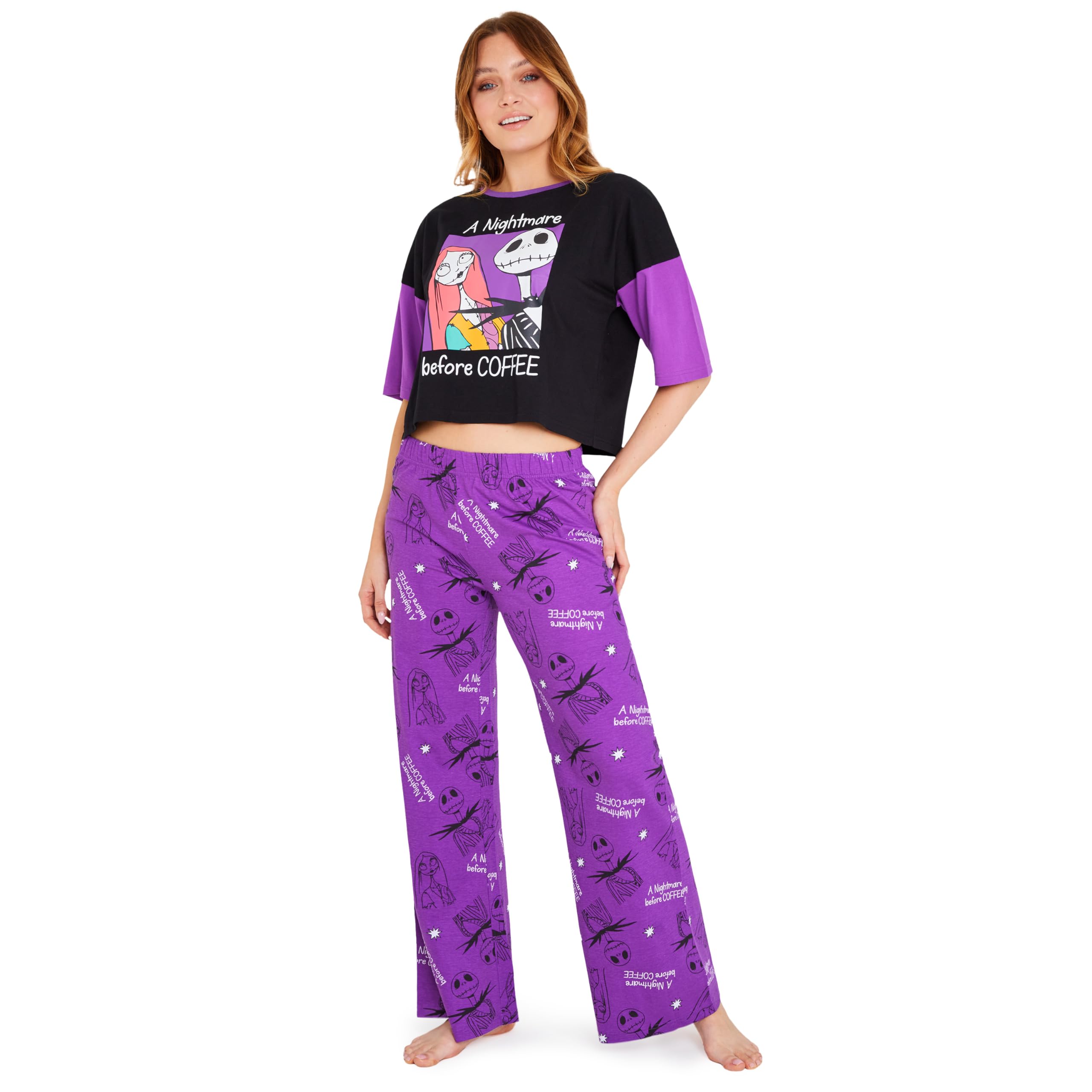 Disney Stitch Womens Pyjamas Set, Cosy Nightwear Long PJs Comfy Loungewear for Adults Teenagers, Stitch Gifts for Women