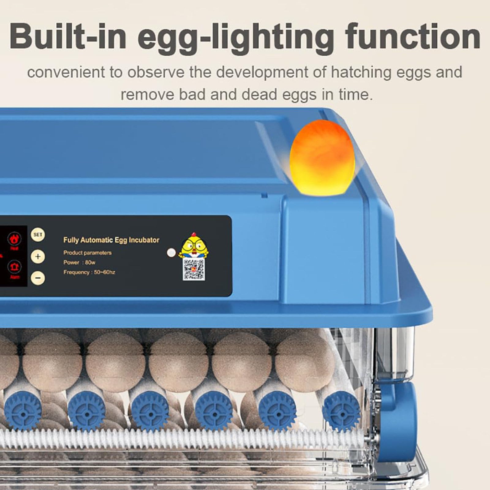 Incubadora de huevos para incubar, 64-300 huevos de giro y humidificación automáticos, para huevos de gallina, codorniz y pato