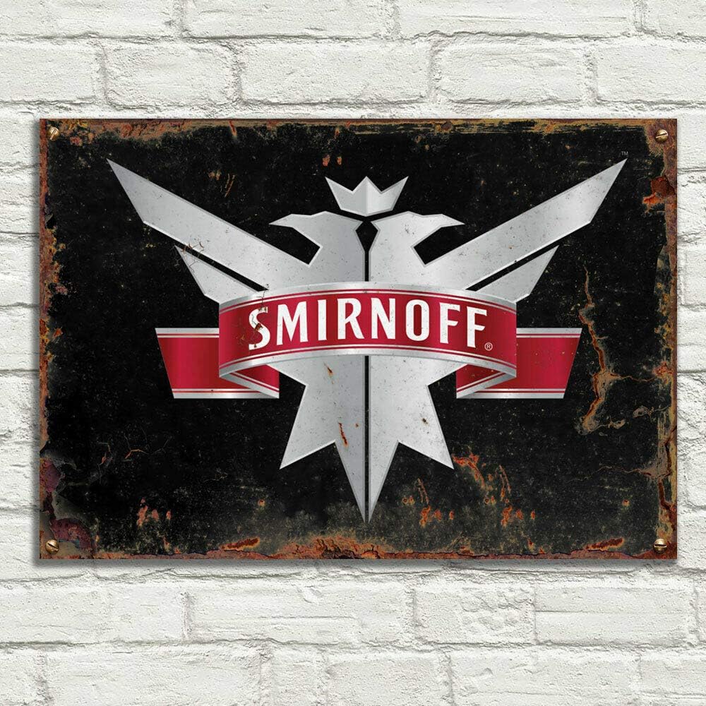LBS4ALLSmirnoff Signs Metal Plaque Aluminium Vintage Pub Tiki Bar Home Cafe Wall Beer Retro Club