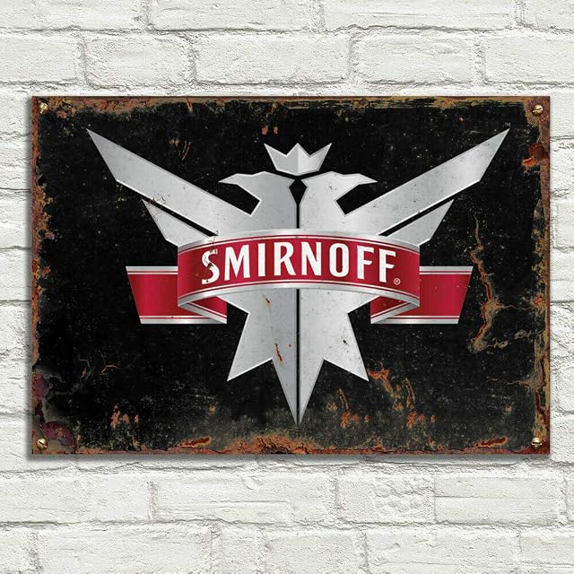 LBS4ALL Smirnoff Signs Metal Plaque Aluminium Vintage Pub Tiki Bar Home Cafe Wall Beer Retro Club