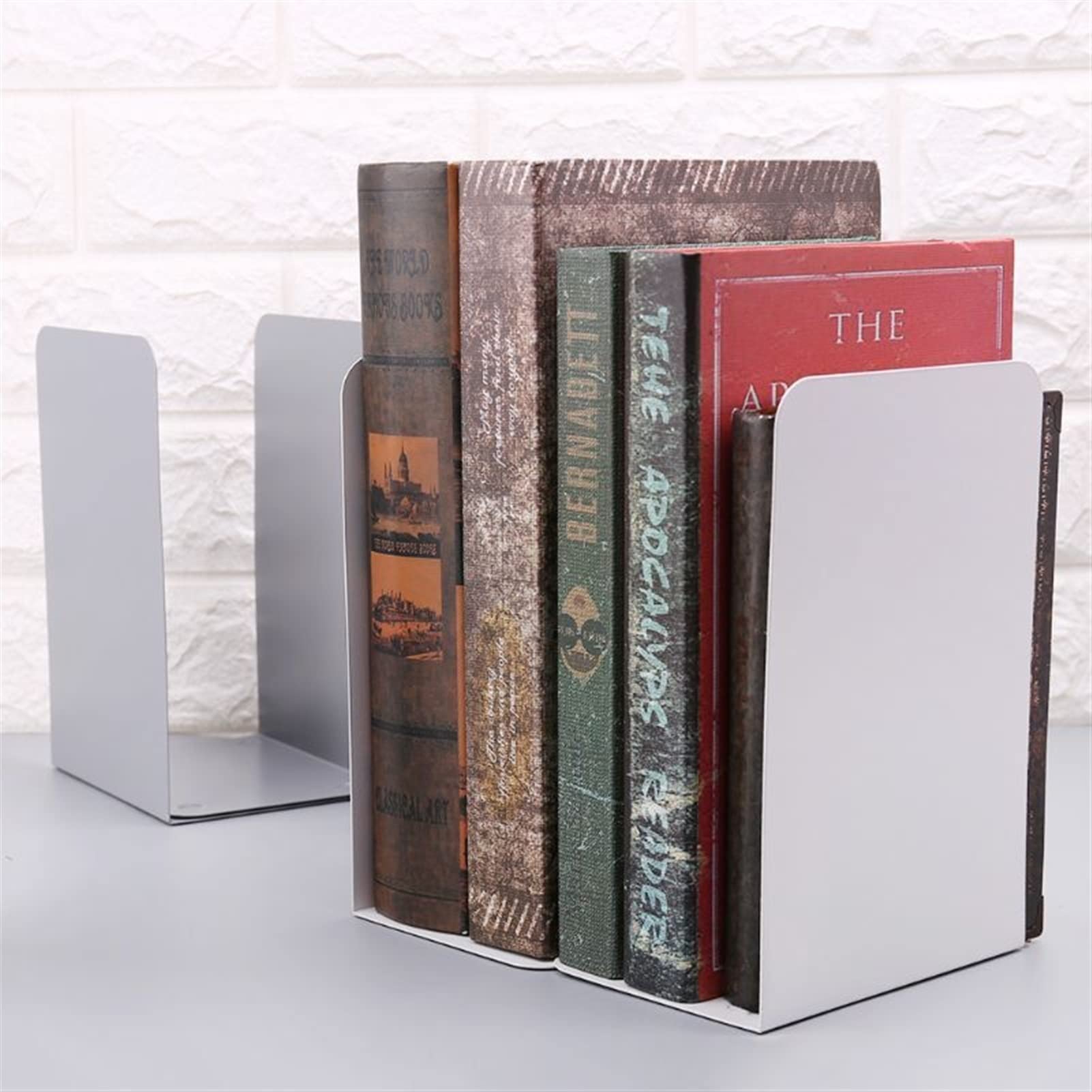 Fermalibri in metallo per casa e ufficio, antiscivolo, decorativo, per libri, riviste e documenti, elegante fermalibri da scrivania, ideale per nizzare il tuo spazio