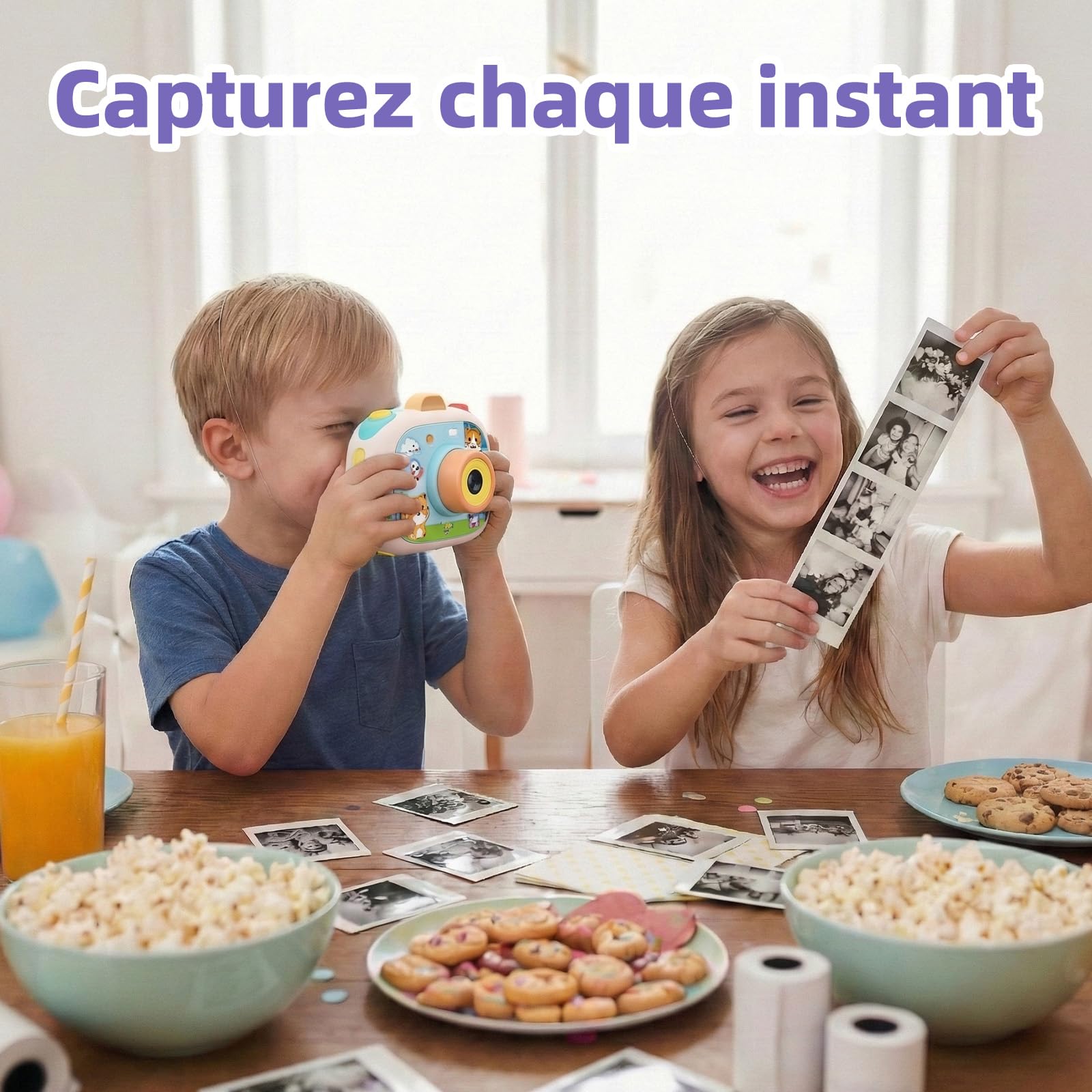 Papier Thermique 57mm x 25mm 20 Rouleaux pour Imprimante Photo Enfant
