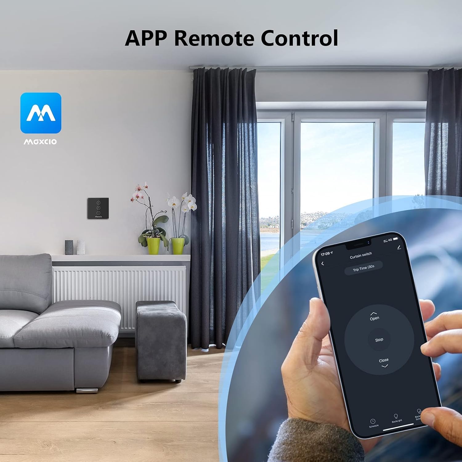 Interruttore Tapparelle WiFi, Maxcio Smart Switch per Tapparelle Elettriche, Compatibile con Alexa e Google Home, APP Controllo, interruttore WiFi per Persiane Avvolgibili e Tende