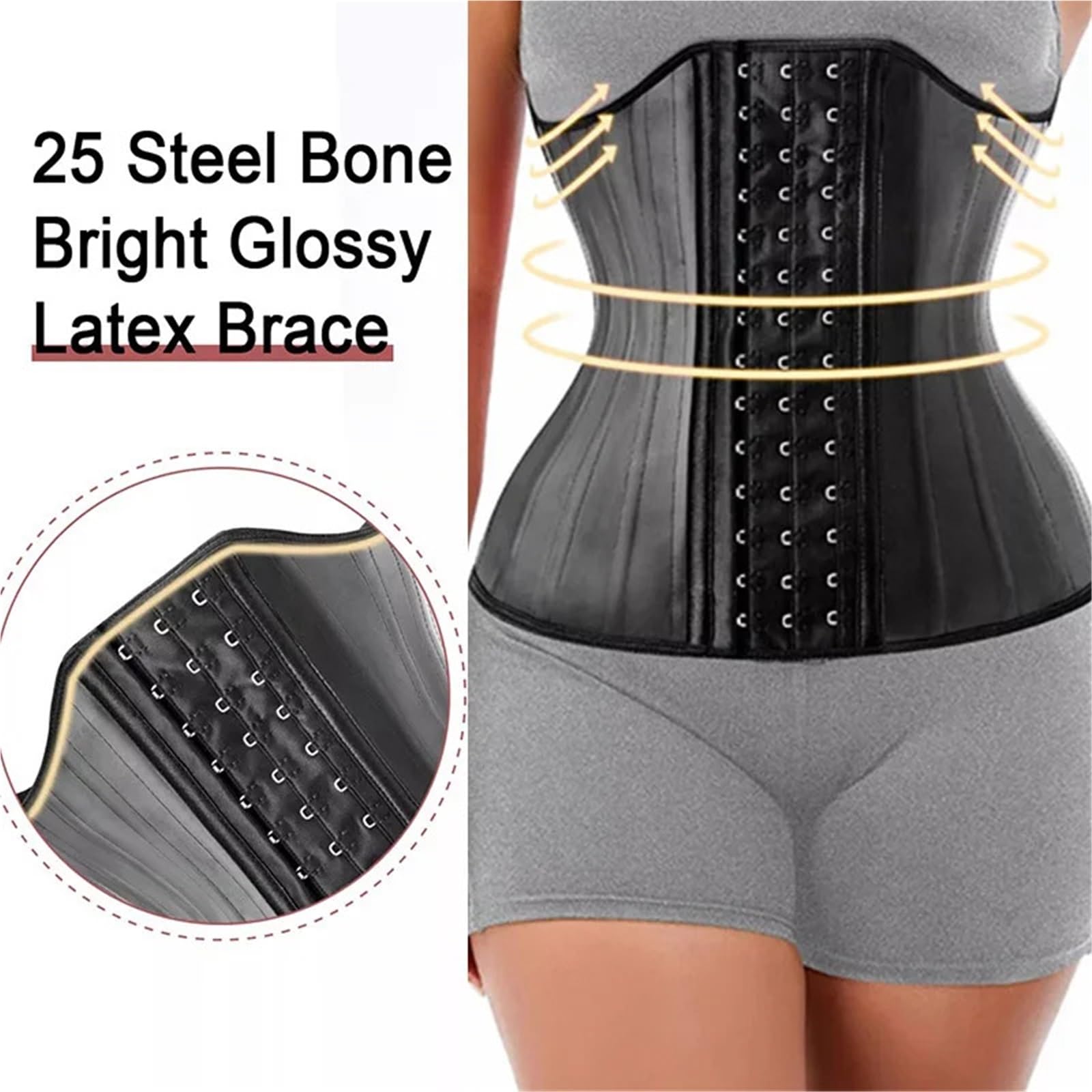 25 Corsetto Modellante in Lattice e Gomma con Ossa d'Acciaio per Donna