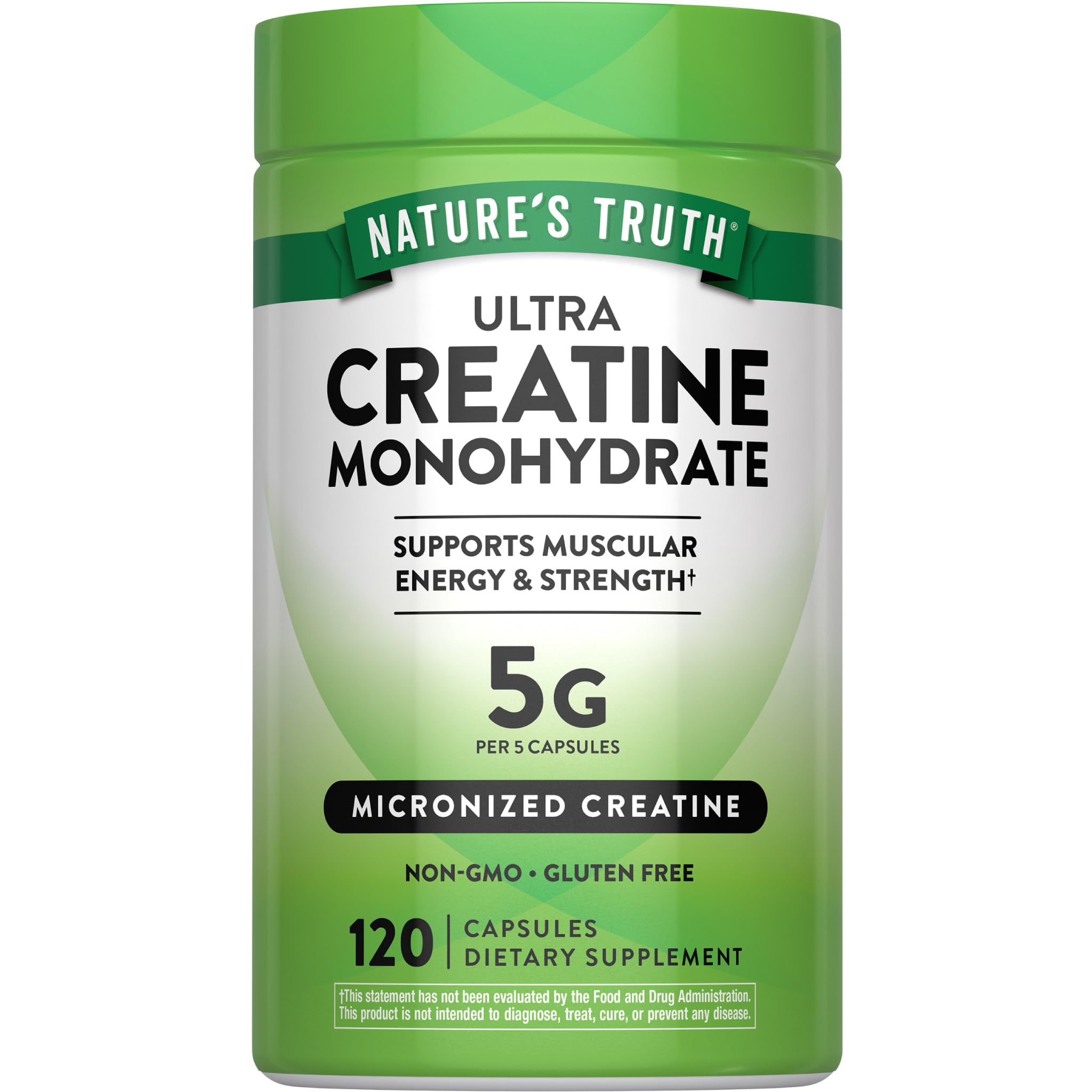 Nature's Truth Creatine Capsules | 5 g Creatine Monohydrate | 120 Count