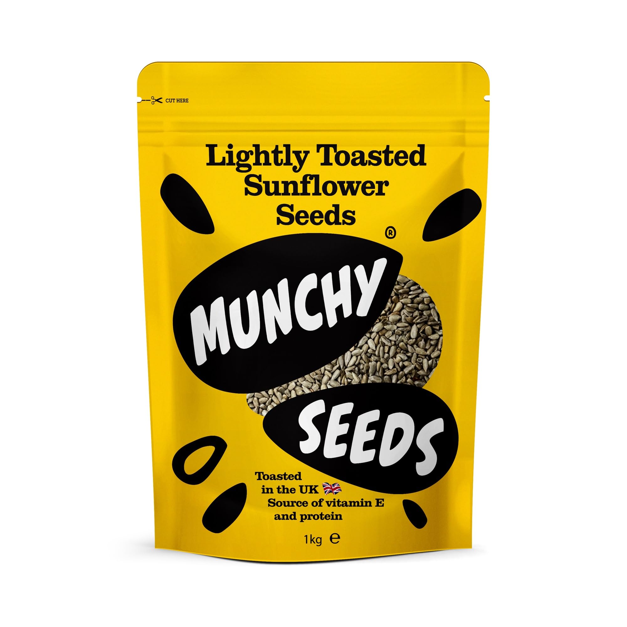 Munchy Seeds Lightly Toasted Sunflower Seeds, Gluten Free High Protein Snacks, Delicious, Nutritious & Versatile Sunflower Seeds, Perfect With Salads, Great Source Of Vegan Protein, High Fibre, 1kg