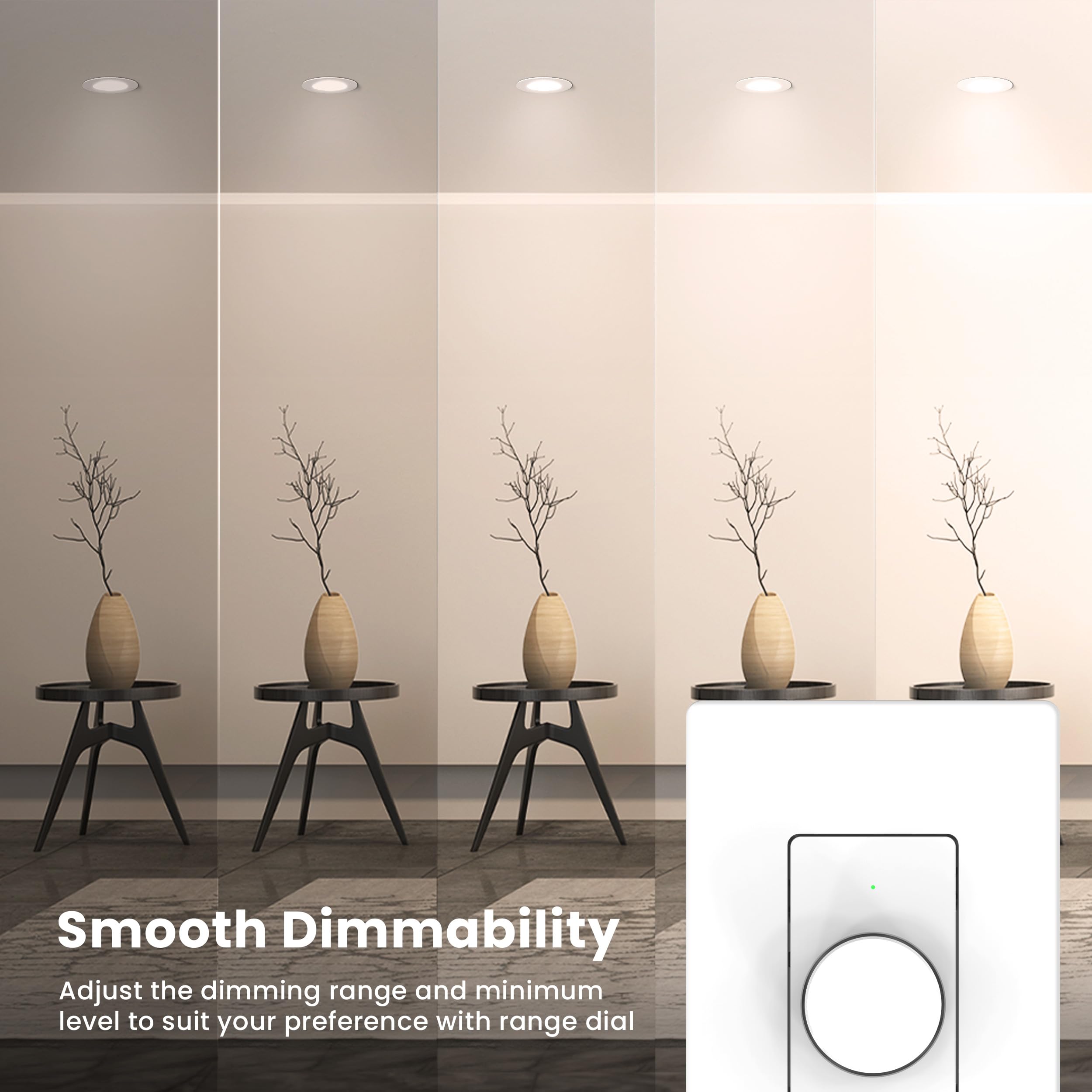 Feit Electric Smart WiFi Drehdimmer Schalter, einpolig/3-Wege/4-Wege, funktioniert mit Alexa & Google Assistant, TRIAC Dimmen, EZ Bluetooth Pairing, App-Steuerung, Neutraldraht erforderlich, DIM