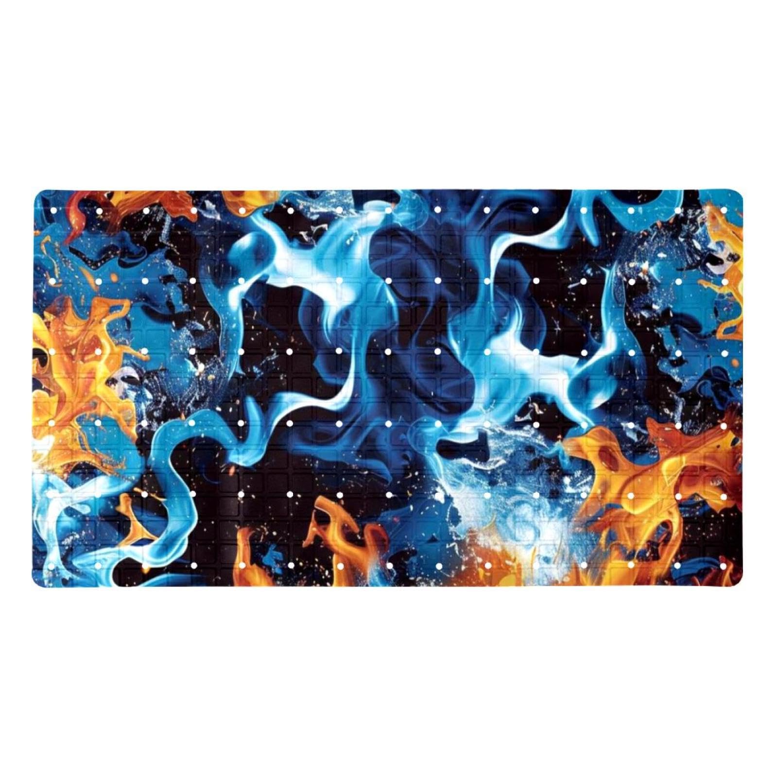 Tapis de bain Hockey Fire & Blue Water antidérapant extra long pour adulte