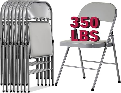 Miniatura 19 de Sillas plegables negras con cojín, paquete de 6, sillas plegables con respaldo acolchado y marco de acero, portátiles, apilables comerciales para