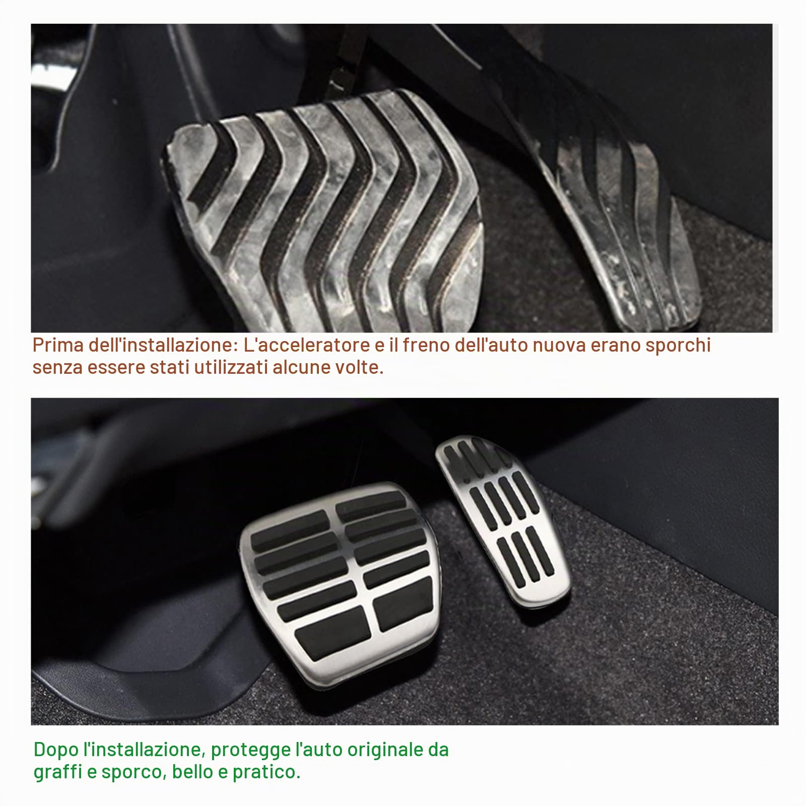 YEE PIN Antiscivolo Nissa-n X-Trail T32 Qashqai J11 J12, protezione pedale in lega di alluminio per prestazioni accelerate del freno, coperture per pedale dell'accelerazione (per automatico)
