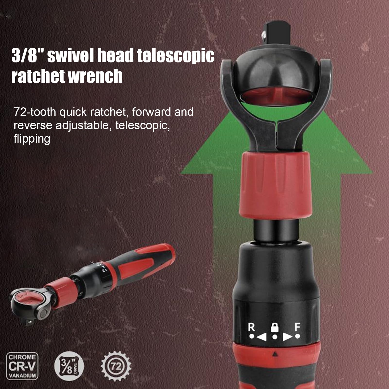 3/8-72-Zahns mit rutschfestem Griff und ergonomischem Design