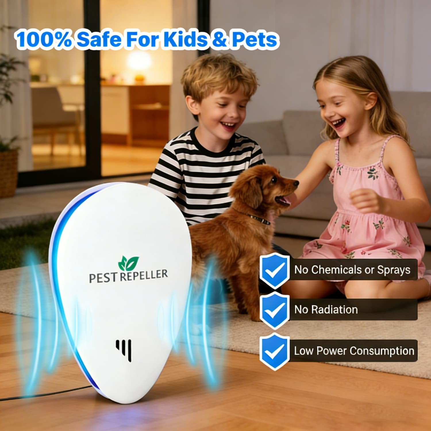 Repellente Ultrasuoni 2026, Repellente Zanzare Ultrasuoni & Controllo dei Elettronica Anti Topi, Mosche, Scarafaggi, Ragni, Formiche,Innocuo per Animali Domestici e Umani(Pacchetto di 4)