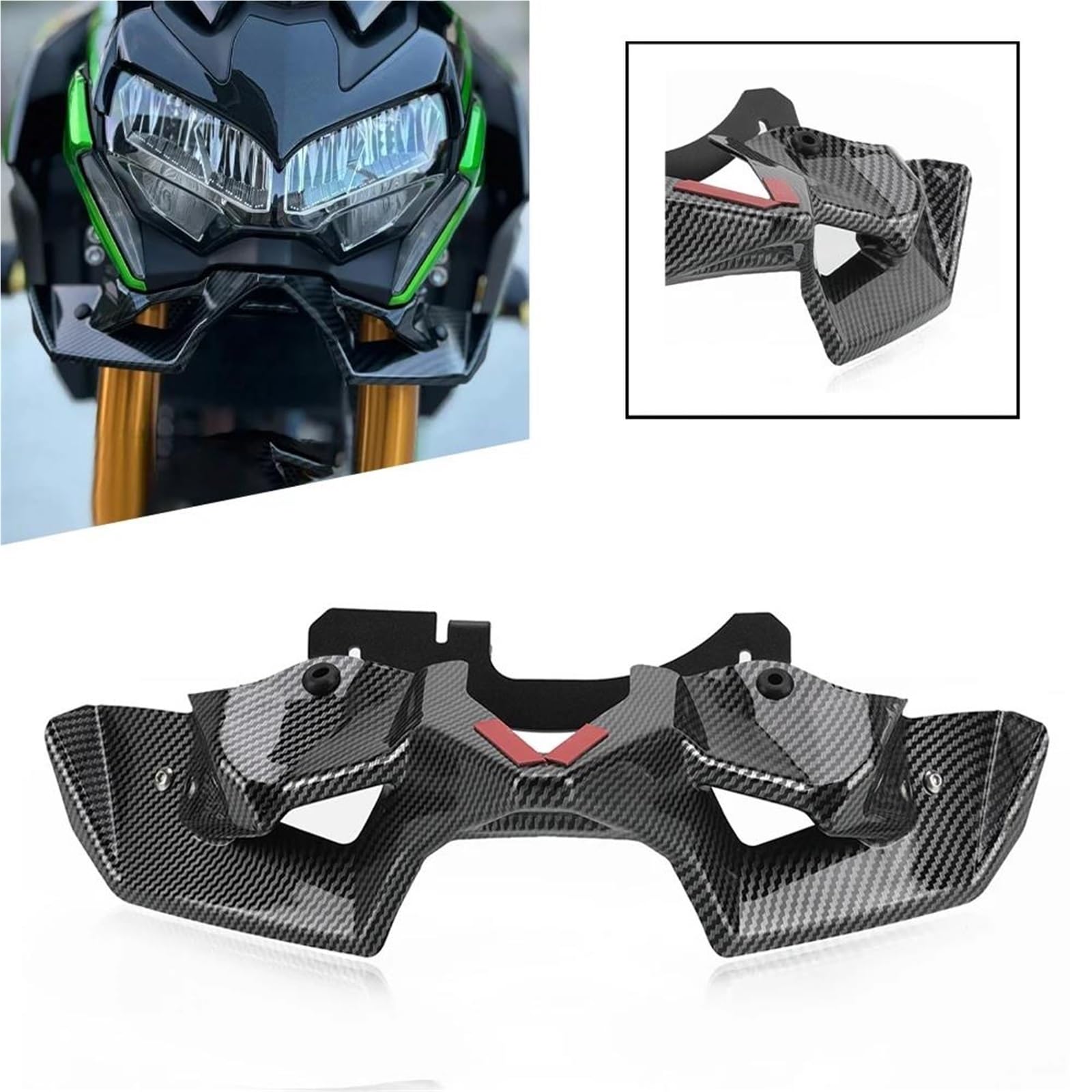 Spoiler Anteriore Per Kawasaki Z900 2020-2024 - Ala In ABS Effetto Carbonio - Foto 10