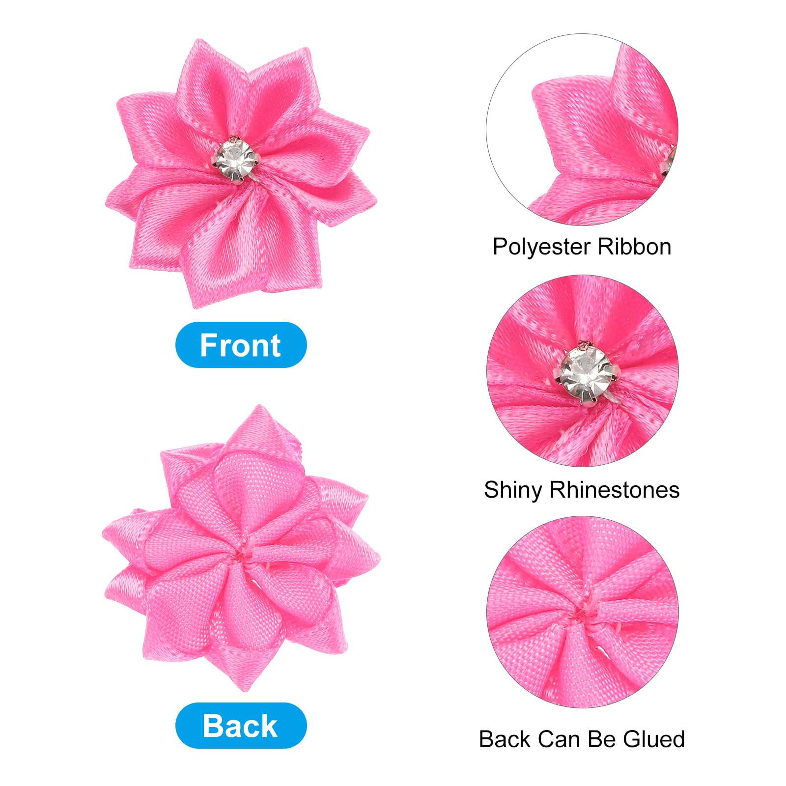 PATIKIL 1.2 Inch Small Ribbon Flowers - Image 3