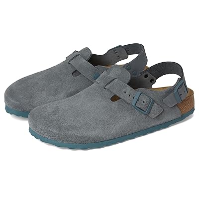 Birkenstock Tokio Suede Sandals Basalt Gray (Black Outsole)