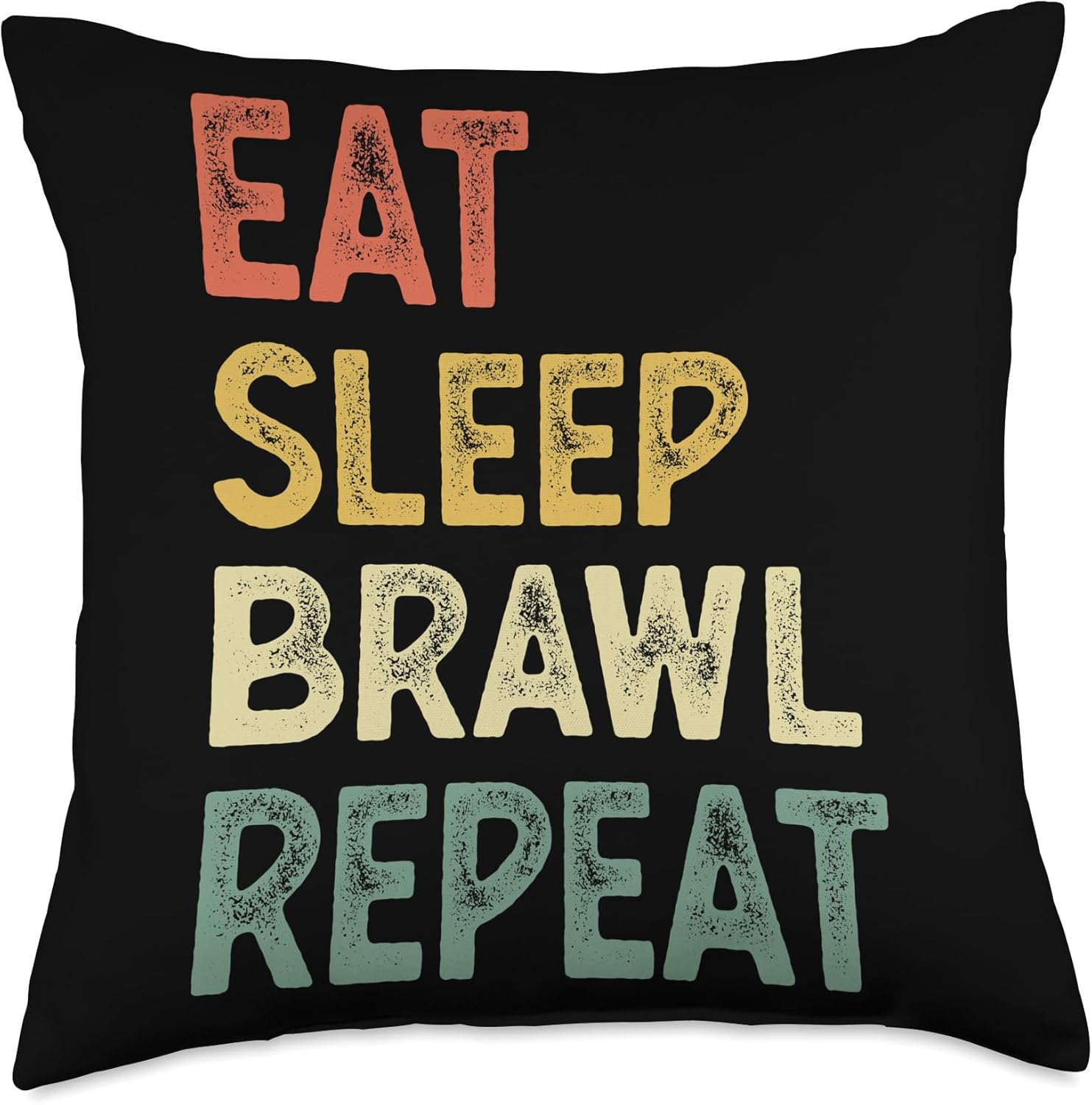 Eat Sleep Brawl Repeat Stars Funny Video Gamer Gaming Throw Pillow