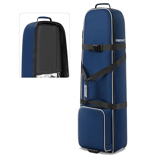 Findway Golf Travel Bag with Wheels, 900D Oxford Fabric, Wear-Resistant and Waterproof, Padded and Soft, Ideal for Airplane Travel