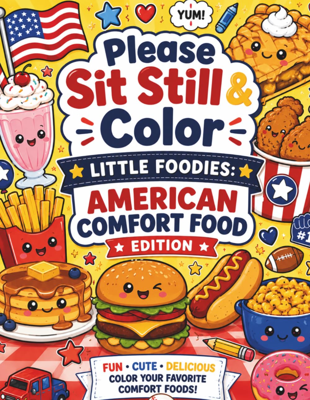Please Sit Still & Color: Little Foodies: American Comfort Food Edition