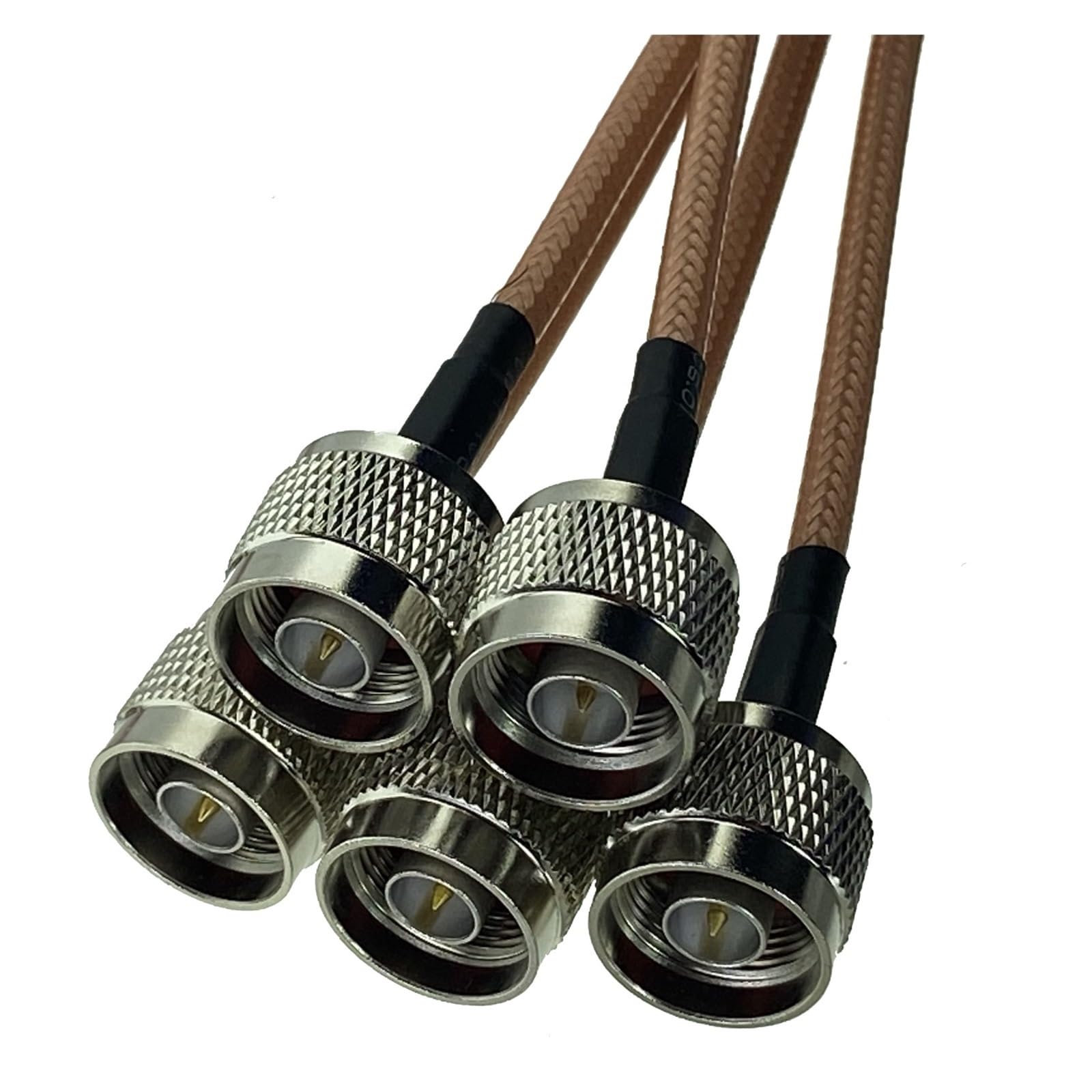 Câble coaxial RG400 à sertir avec connecteurs N mâles doubles (6 à 10 pieds), cosses à sertir, double fiche N mâle vers fiche N mâle.(4Pcs,2FT (60CM))