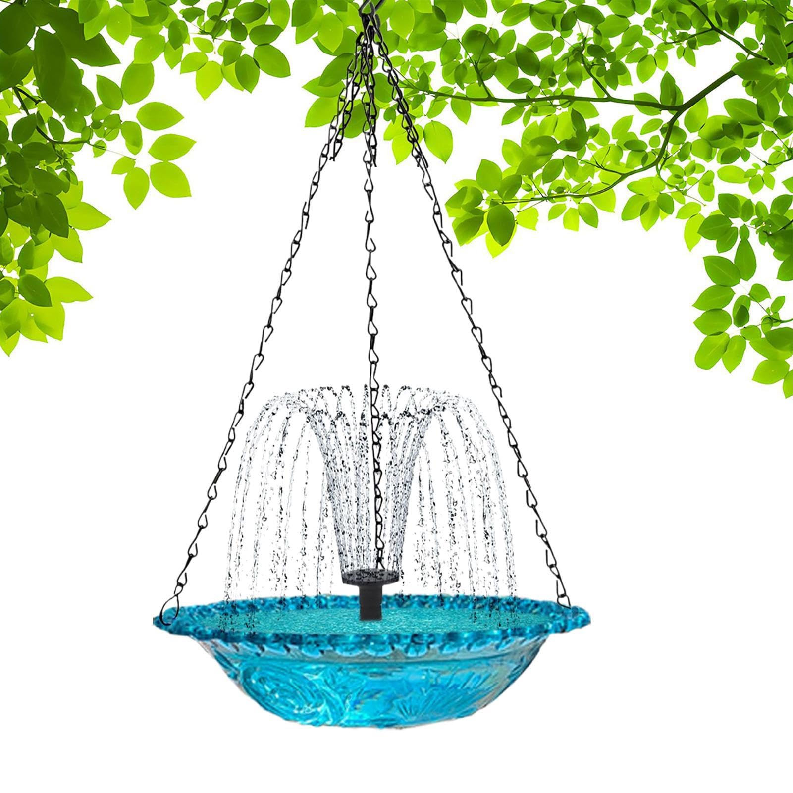 Bassin À Oiseaux,Fontaine Solaire pour Oiseaux - Abreuvoir Décoratif Suspendu pour Colibris Et Jardin Extérieur Patio