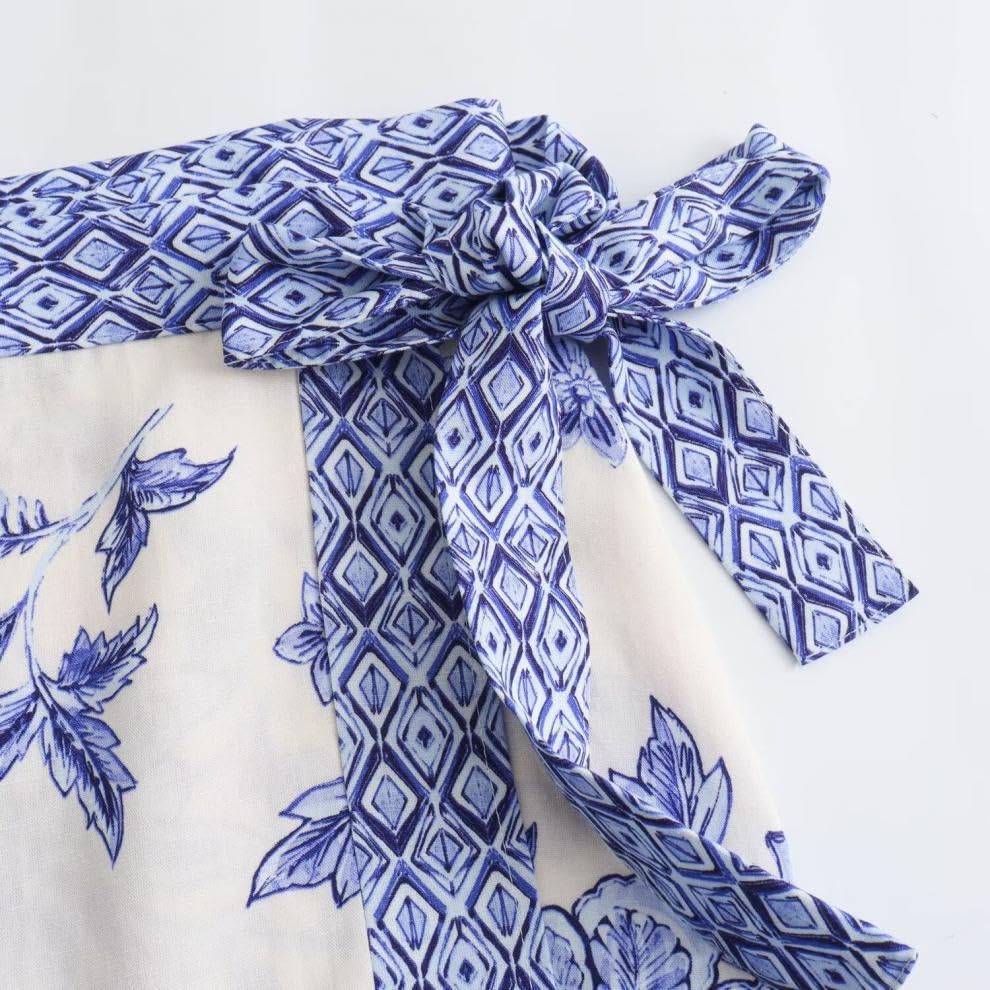 utcoco Women's 2025 Summer Boho Floral Print Wrap Mini Skirt Y2k Bow Tie Low Waist Short Skirt Beach Vacation Outfits2