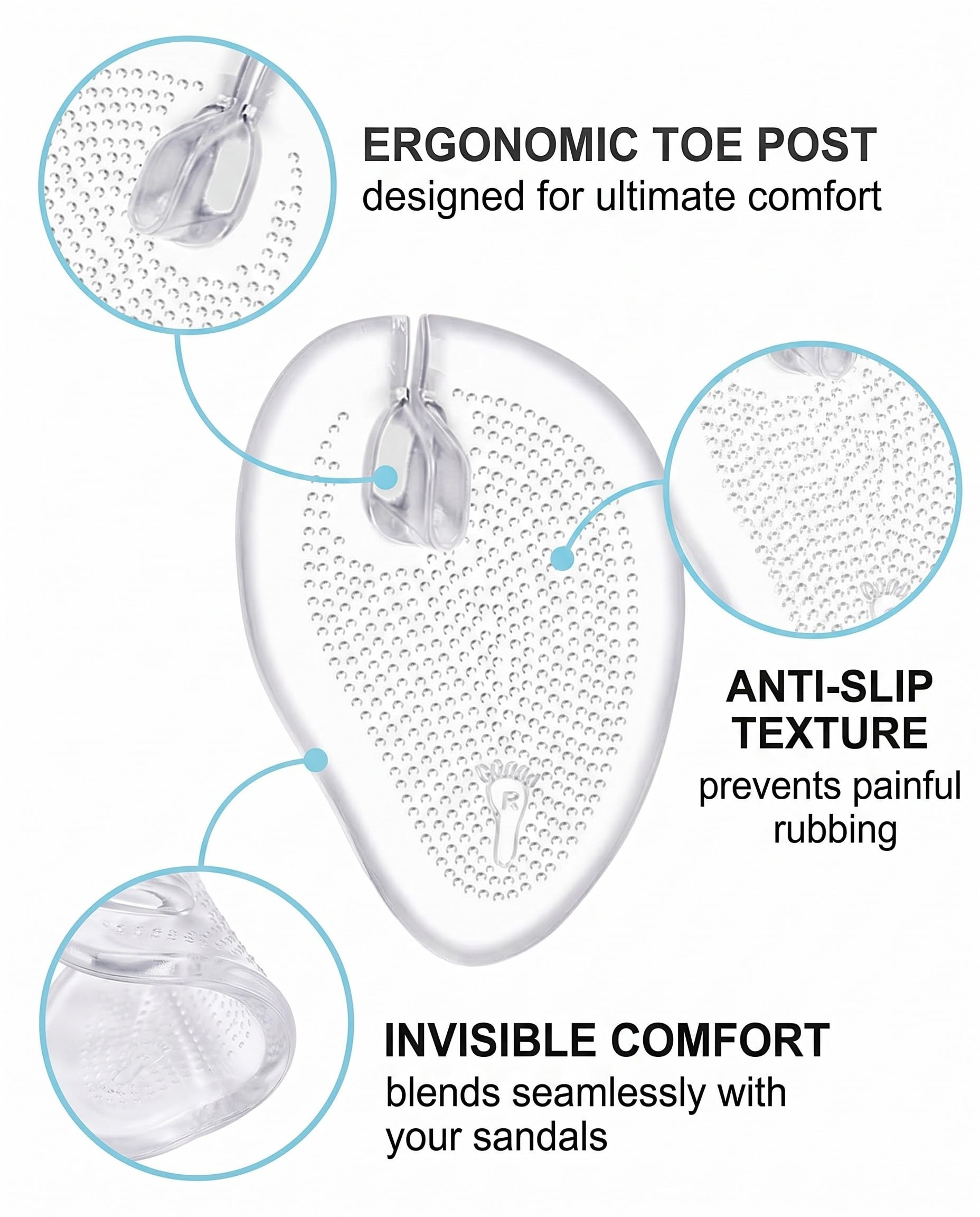 4 Paar Zehenschutzkissen Silikon Gel für Flip Flops & Sandalen – Rutschfest, Anti-Reibung gegen Blasen & Schmerzen