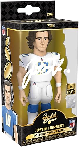 Miniatura 2 de Justin Herbert Gold 5 Inch Facsimile Signed Reprint Laser Autographed Funko POP! Football NFL: Los Angeles Chargers Figurine