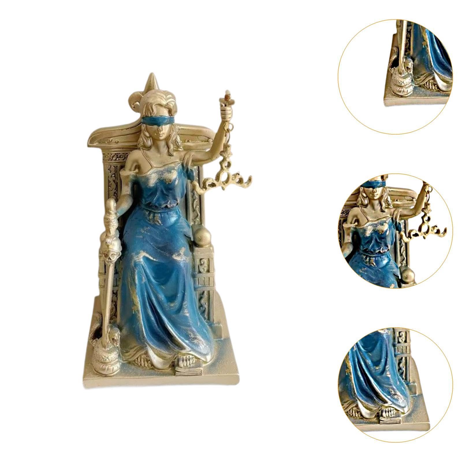 Amazon.co.jp: Qialexicon 盲目の正義の女神像彫刻法律フィギュア樹脂