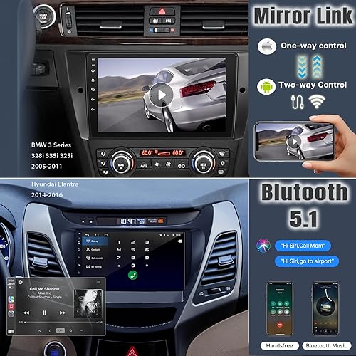 Miniatura 4 de 9 Inch Android Car Radio 2+32GB Double Din Stereo with Wireless CarPlay & Android Auto GPS Navigation FM WiFi BT Dual USB AHD Camera,Universal